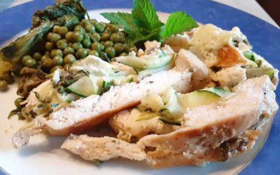 Recette sans gluten chausson de poulet/légumes à la menthe